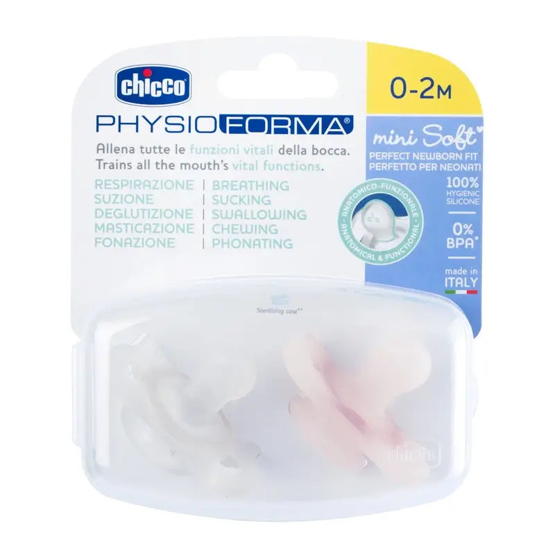 Chicco Physioforma Minisoft -tutti, vaaleanpunainen, 0–2 kk, 2 kpl 