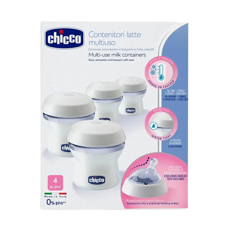 Chicco äidinmaidon säilytysastiat, 4 kpl 