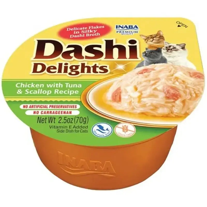 Churu Dashi Delights Wet Cat Food: Chicken with Tuna and Scallops, 6 x 70 g
