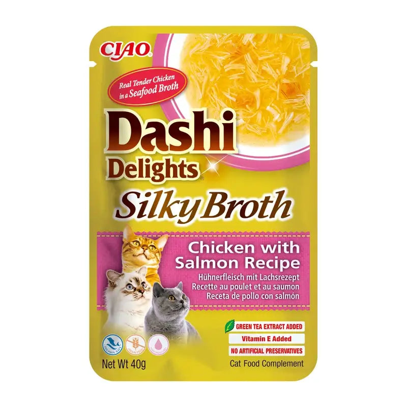 Churu Dashi Delights Wet Cat Food – Chicken and Salmon Recipe, 12 x 40 g