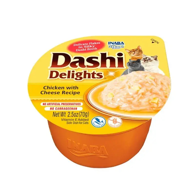 Churu Dashi Delights Wet Cat Food – Chicken and Cheese Flavour, 6 x 70 g
