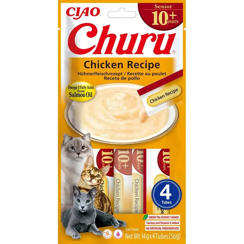 Churu Senior Creamy Cat Snack – Chicken Flavour, 12 x 56 g