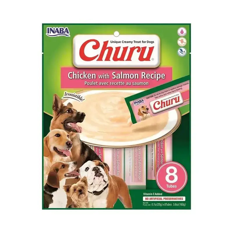 Churu Creamy Dog Snacks – Chicken and Salmon Flavour, 8 x 160 g