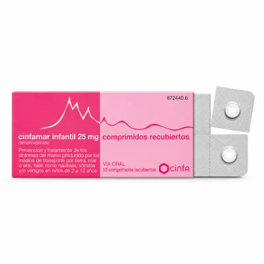Cinfamar lapsille, 10 tablettia, 25 mg