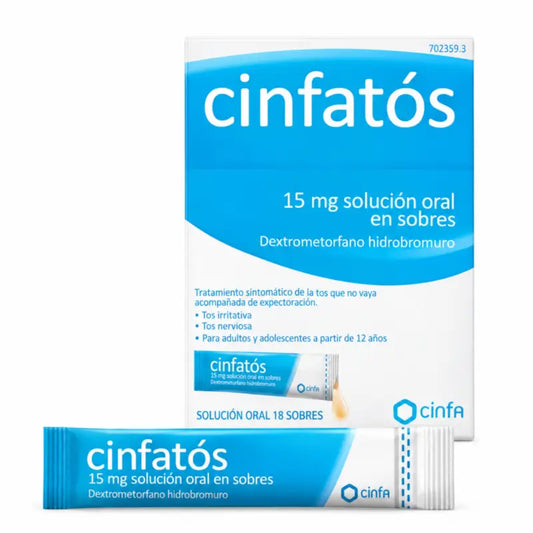 Cinfatos 15 mg suun kautta otettava liuos, 18 pussia