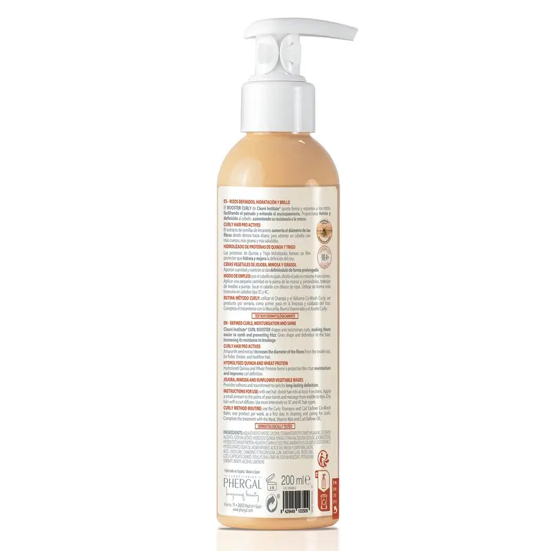 Clearé Institute Booster -muotoiluvoide Curly-menetelmälle kiharaisille hiuksille 200 ml 