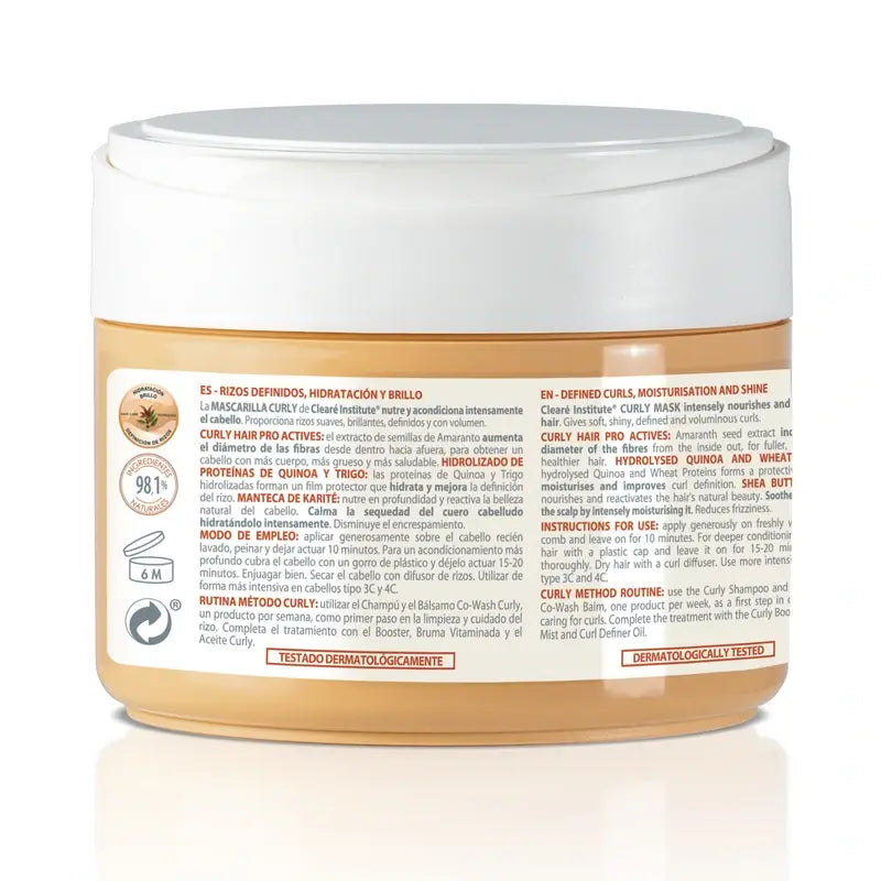 Clearé Institute Curly-menetelmän naamio kiharaisille hiuksille 300 ml 