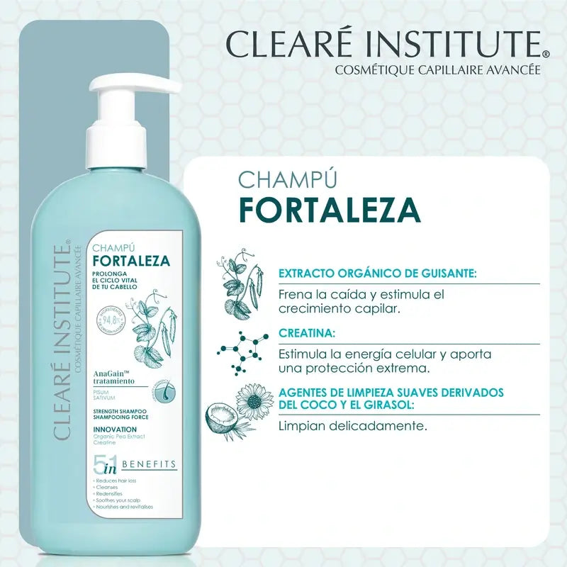 Clearé Institute hiustenlähtöä ehkäisevä shampoo Fortaleza 400 ml. 