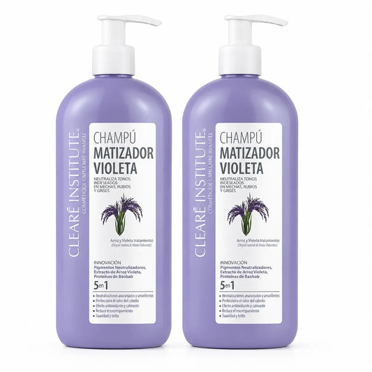 Clearé Institute Violetti sävytysshampoo 400 ml, 2 kpl:n pakkaus