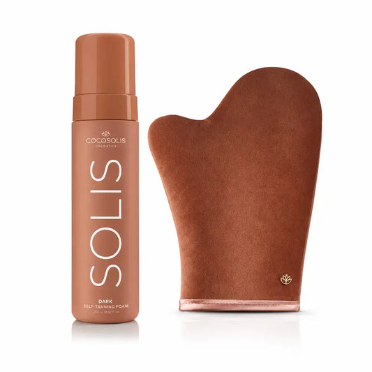 Cocosolis Solis Dark itseruskettava vaahto 200 ml + Premium-itseruskettava käsine, 1 kpl
