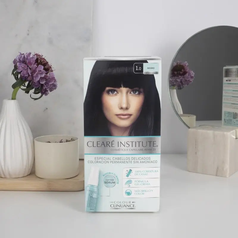 Clearé Institute Colour Clinuance Pysyvä hiusväri, ammoniakiton 1.0 Musta