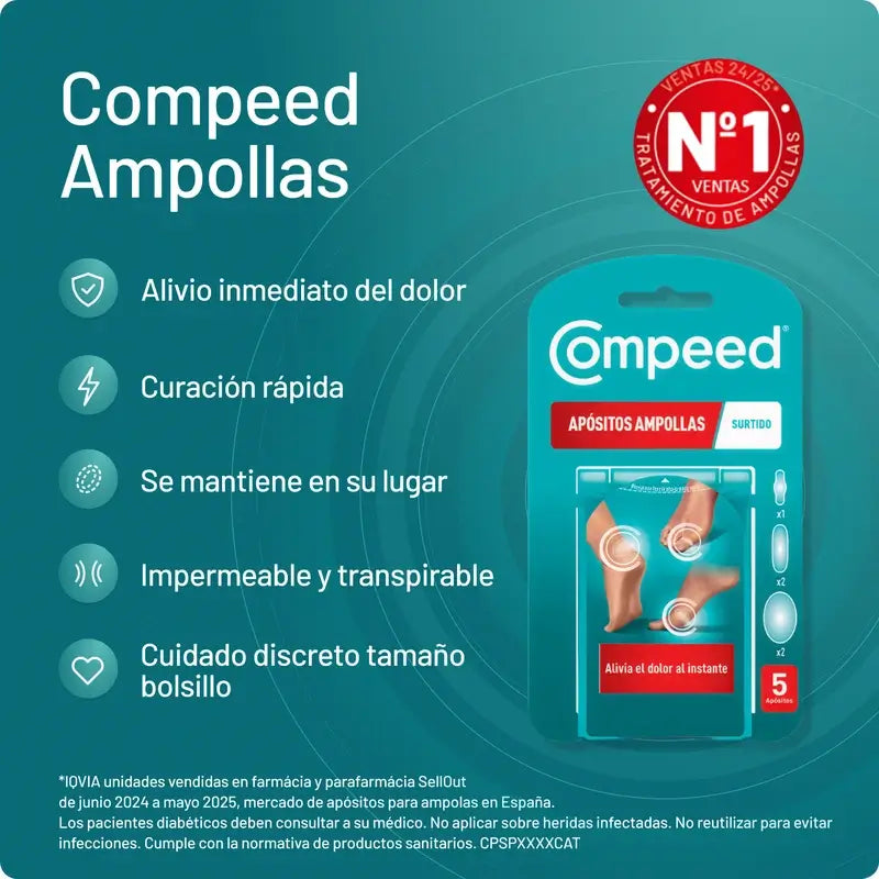 Compeed -pakkaus, sekapakkaus, rakkuloita, 5 kpl