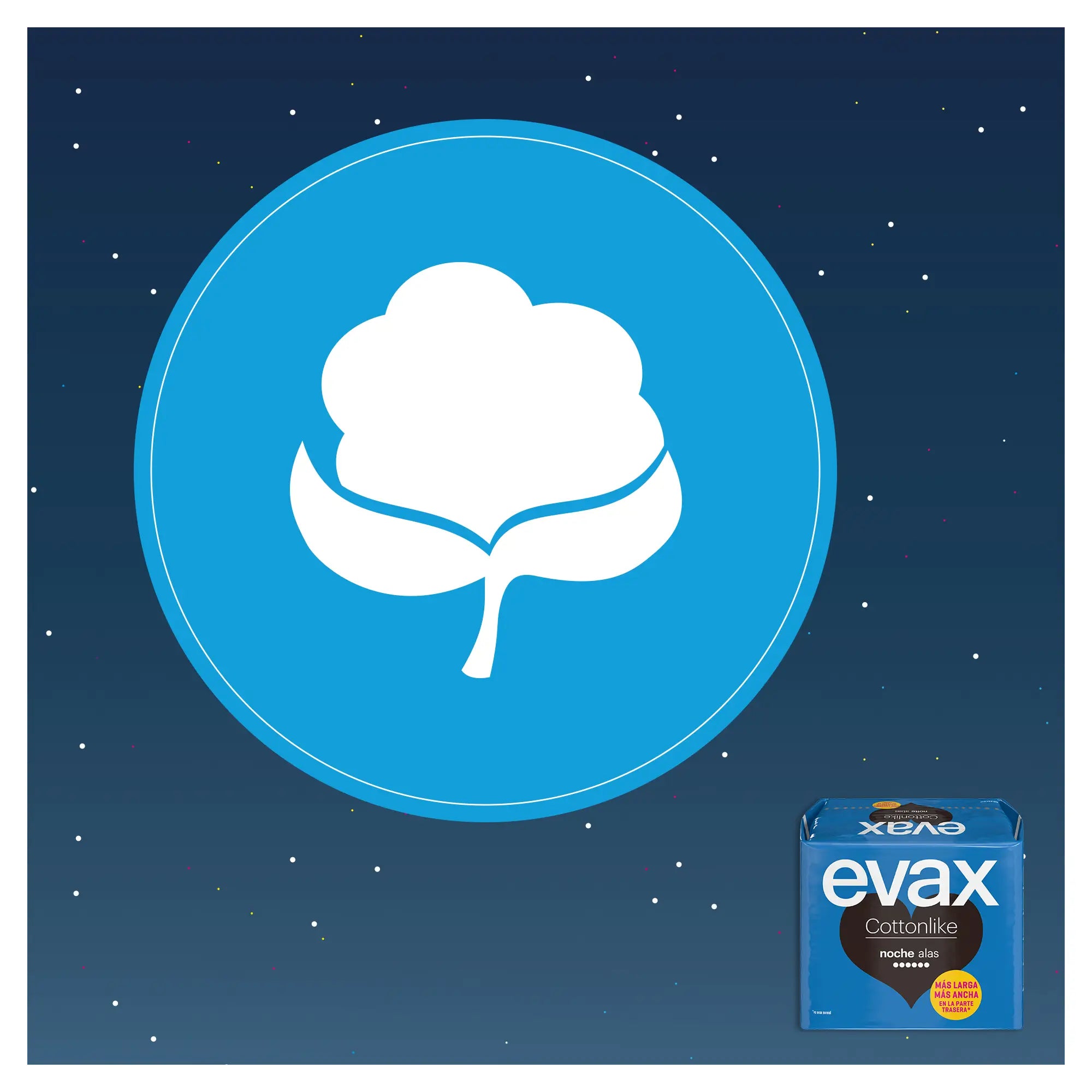 Evax Cottonlike Yö-siteet, siipillä, 9 kpl