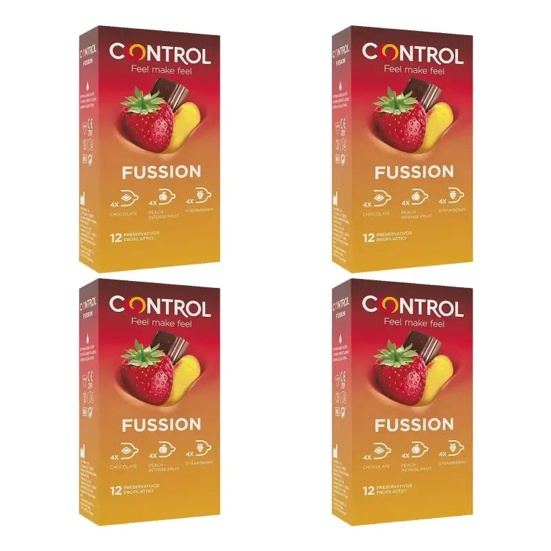 Control Fussion -kondomit, 12 kpl, 4 pakkausta