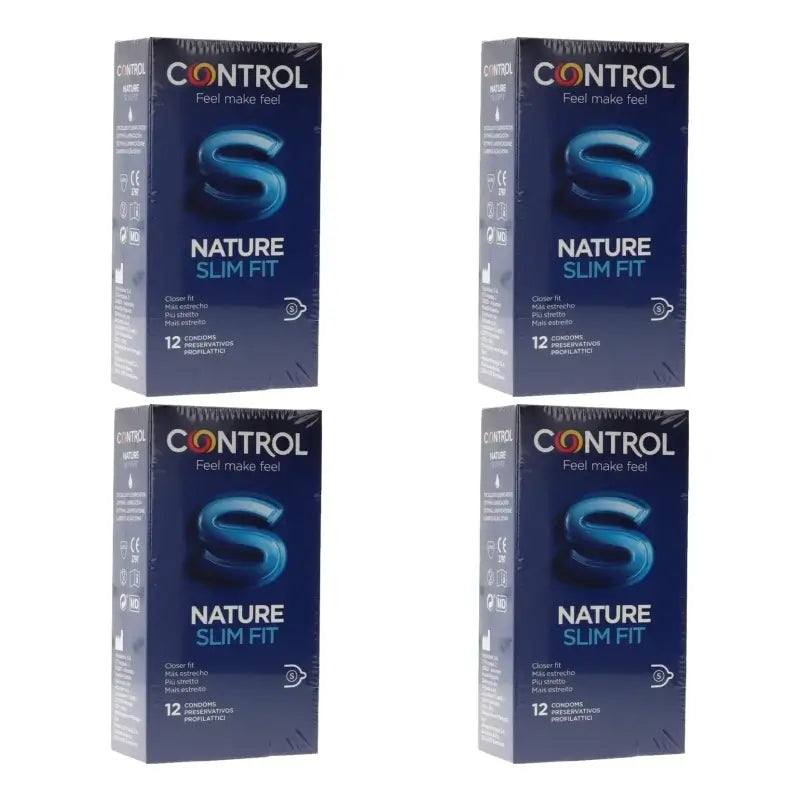 Control Nature Slim Fit -kondomit, 12 kpl, 4-pakkaus
