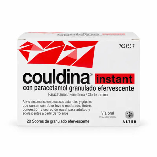 Couldina Instant, parasetamolia sisältävä, 20 poreilevaa annospussia