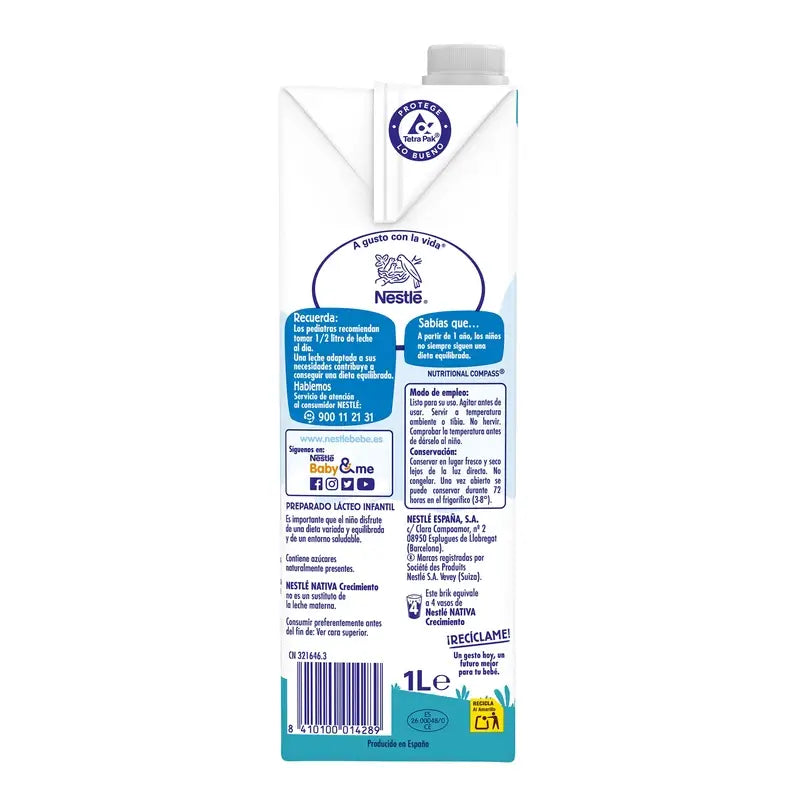 Nestlé Nativa Crecimiento 3 Original, 1 l