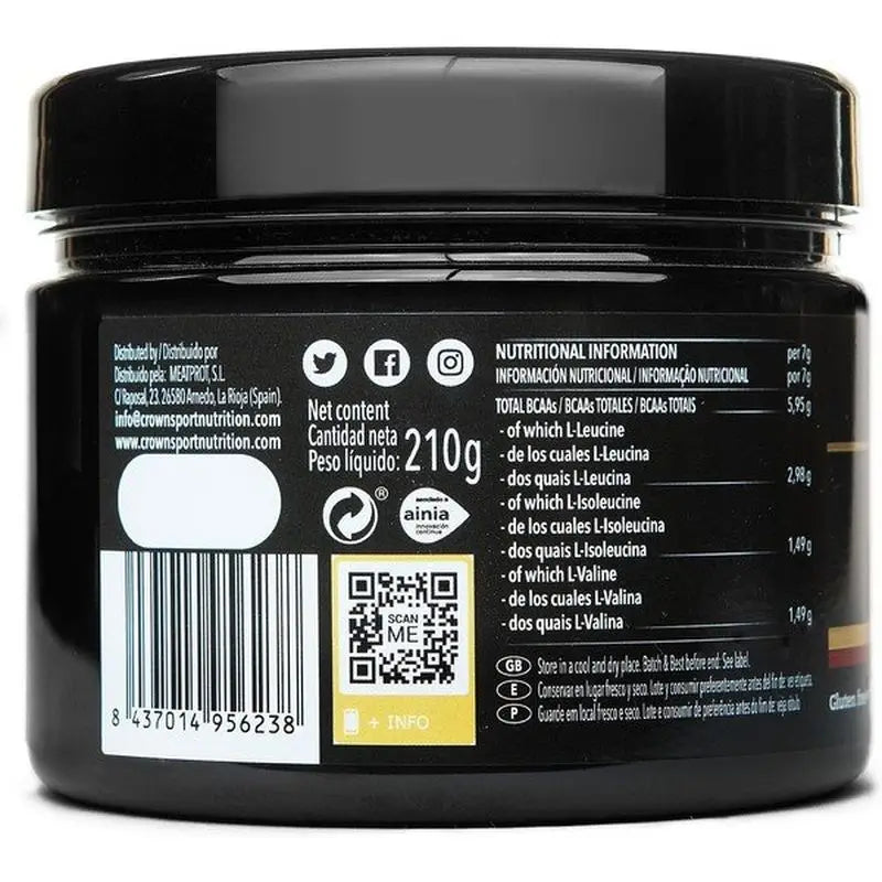 Crown Sport Nutrition BCAA Instant Lemon, 210 g (30 annosta) 