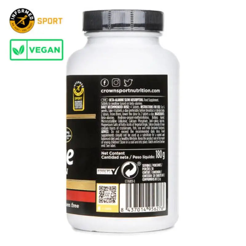 Crown Sport Nutrition Beta-alaniini, hidas imeytyminen, 120 (30 annosta) 
