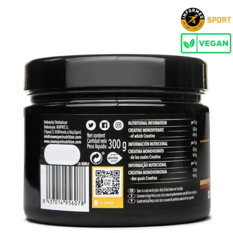 Crown Sport Nutrition Kreatiinimonohydraatti Creapure, 300 g (60 annosta)