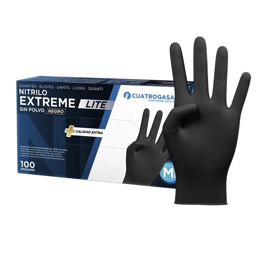 Cuatrogasa Nitrile Glove Extreme Lite Black M, 100 units