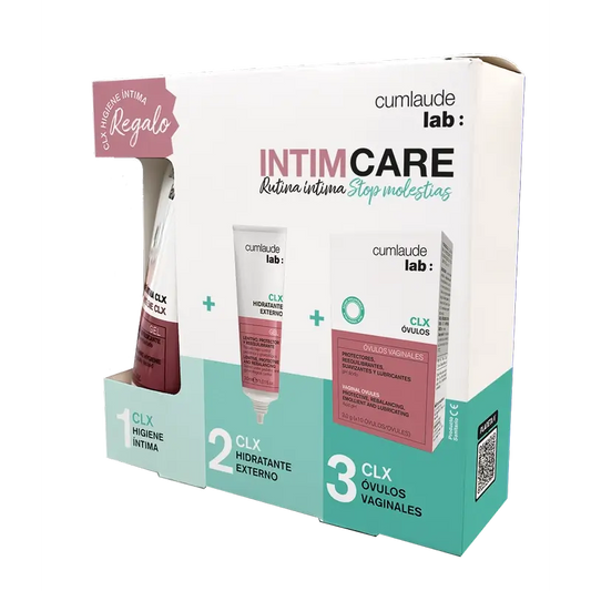 Cumlaude Lab Pack Stop Molestias Clx ulkoinen kosteusvoide 30 ml + Clx-ovuli + lahja: intiimihygieniatuote 100 ml