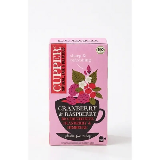 Cupper-mustikka- ja vadelma-yrttitee, 20 pussia. Bio Vega