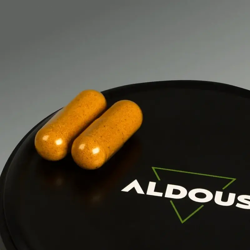 Aldous Bio Kurkuma, inkivääri ja mustapippuri probiooteilla, 250 kapselia