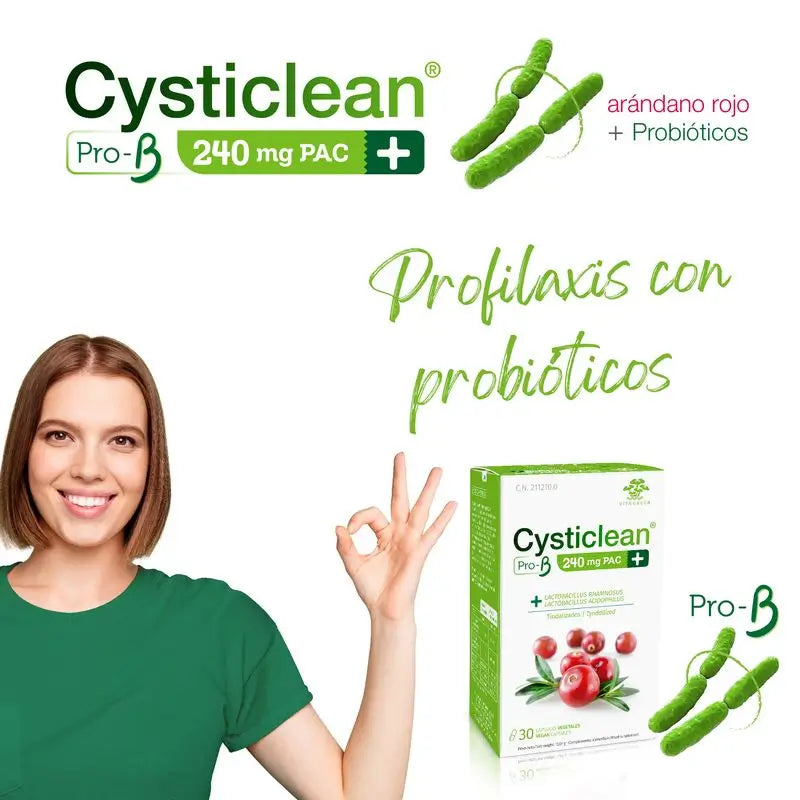 Cysticlean Prob 240 mg, pakkaus, 30 kapselia