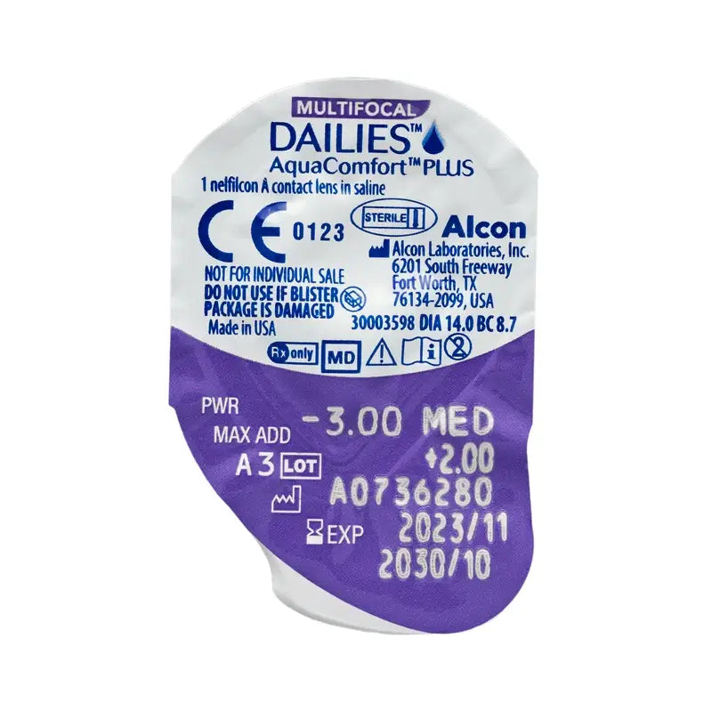 Dailies AquaComfort Plus Daily Multifocal Lenses , 30 units