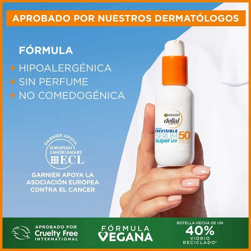 Delial Serum Invisible Super UV SPF50 päivittäinen aurinkovoide, kevyt tunne, 40 ml