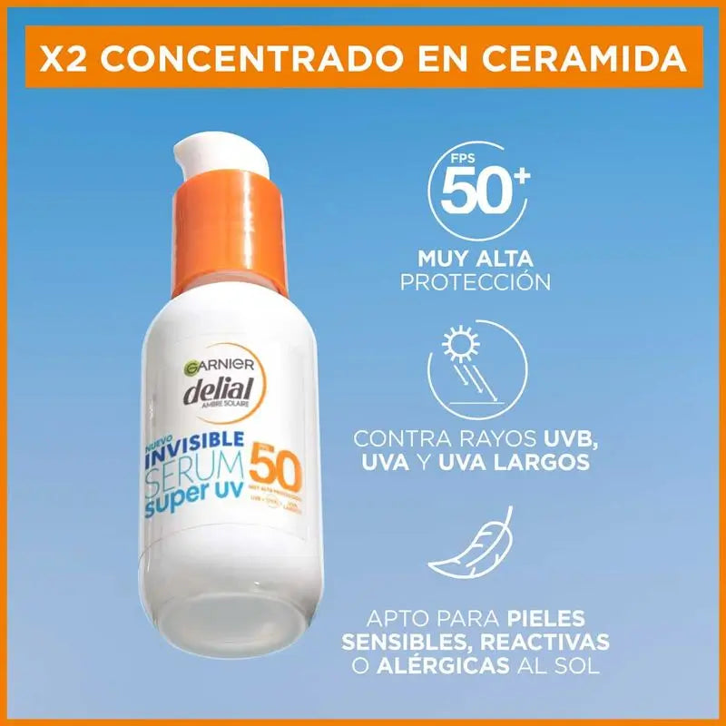 Delial Serum Invisible Super UV SPF50 päivittäinen aurinkovoide, kevyt tunne, 40 ml