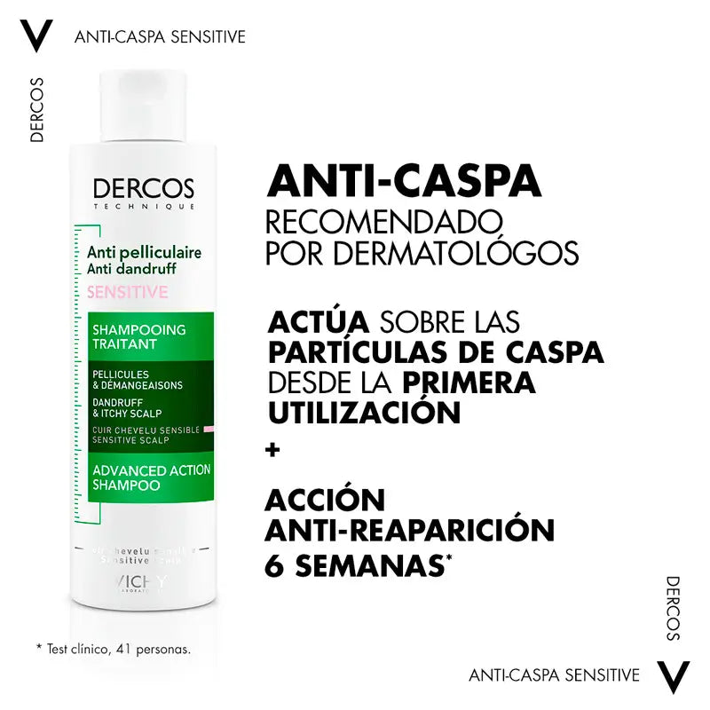 Vichy Dercos Technique -shampoo hilseen hoitoon herkälle päänahalle 200 ml