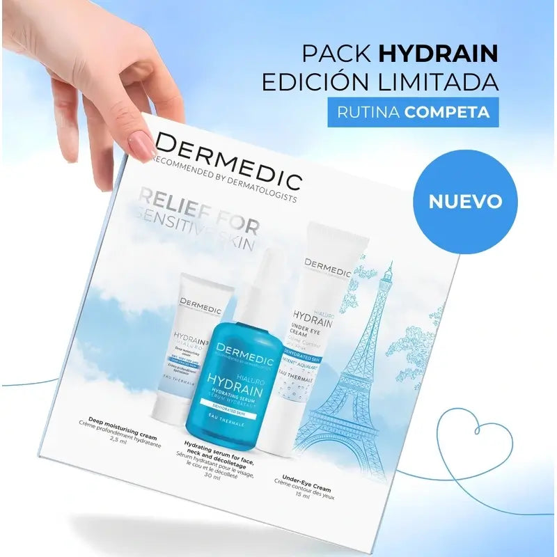 Dermedic Pack Hydrain -kokonaishoito, 30 + 2,5 + 15 ml