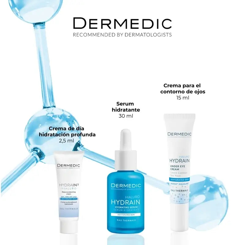 Dermedic Pack Hydrain -kokonaishoito, 30 + 2,5 + 15 ml