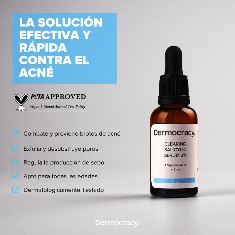 Dermocracy Clearing Salicylic -seerumi 3 % salisyylihappoa + sinkkiä, 30 ml