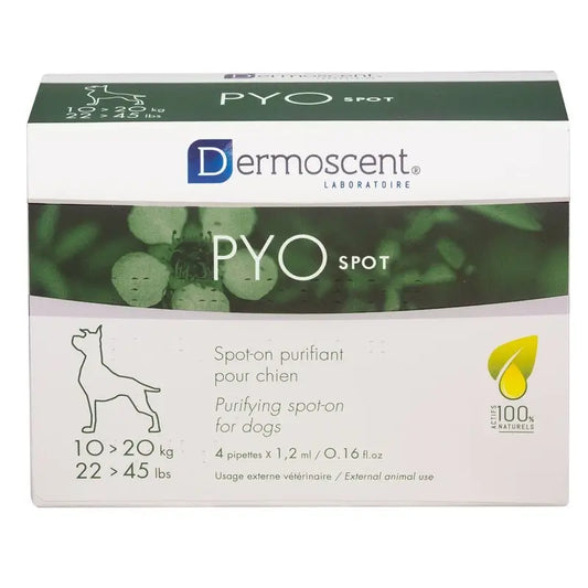 Dermoscent Pyospot koirille 10–20 kg, 4 pipettia, 4 kpl