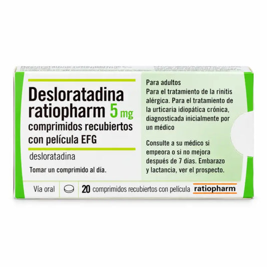 Desloratadiini Ratiopharm 5 mg, 20 päällystettyä tablettia