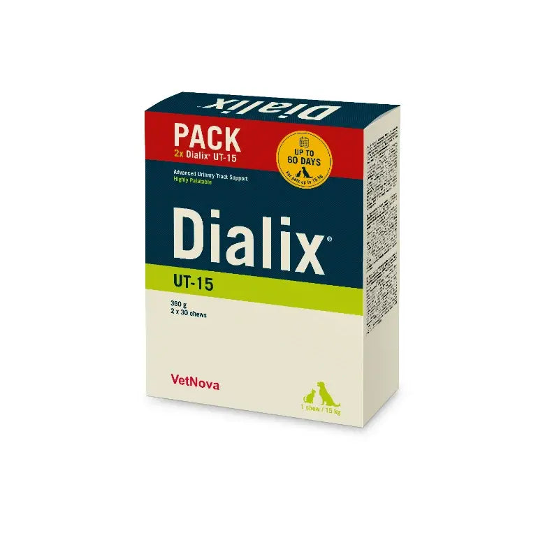 Dialix® Ut – 15 kpl:n kaksoispakkaus (2 x 30 purutablettia), 60 kappaletta