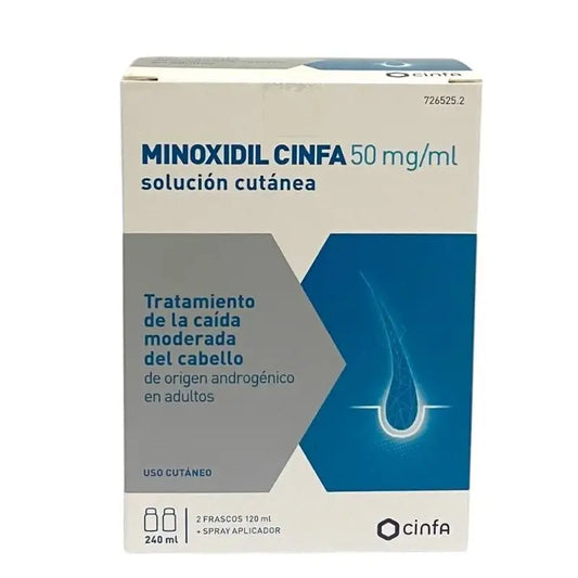 Cinfa Minoxidil 50 Mg/Ml Cutaneous Solution 2 Bottles, 120 ml
