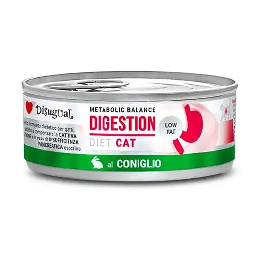 Disugual Cat Diet -ruokavalio, ruoansulatusta edistävä, vähärasvainen, kani, 12 x 85 g