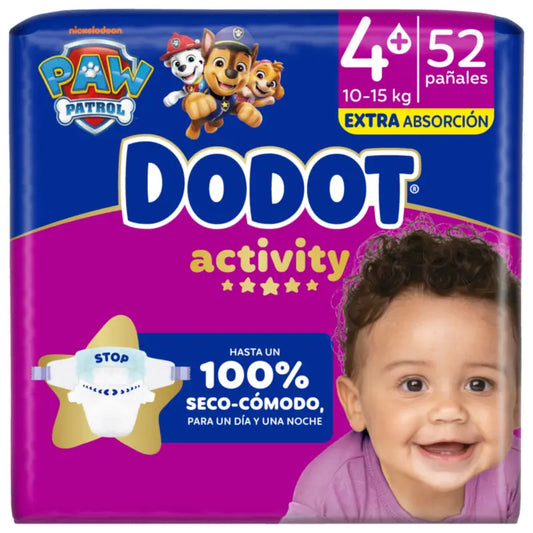 Dodot Activity, koko 4+, Extra Jumbo (10–15 kg), 52 vaippaa