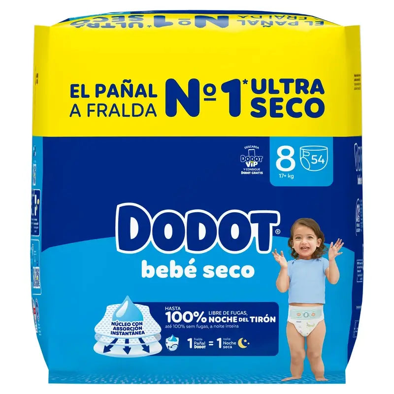 Dodot Bebé-Seco, koko 8, 54 vaippaa
