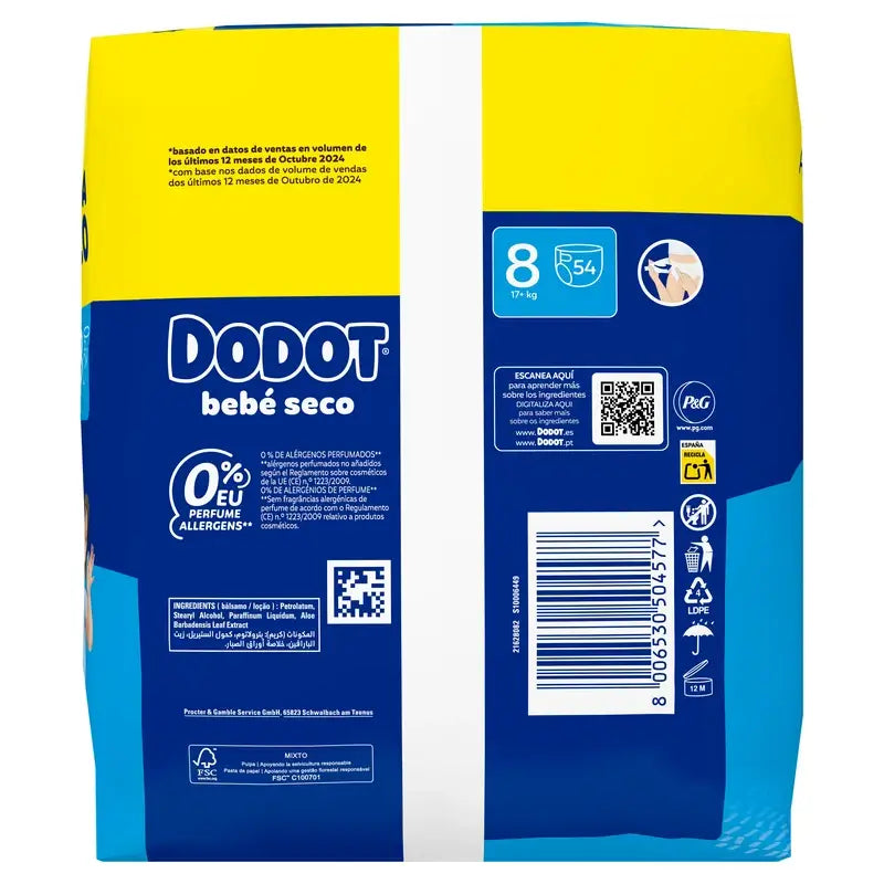 Dodot Bebé-Seco, koko 8, 54 vaippaa