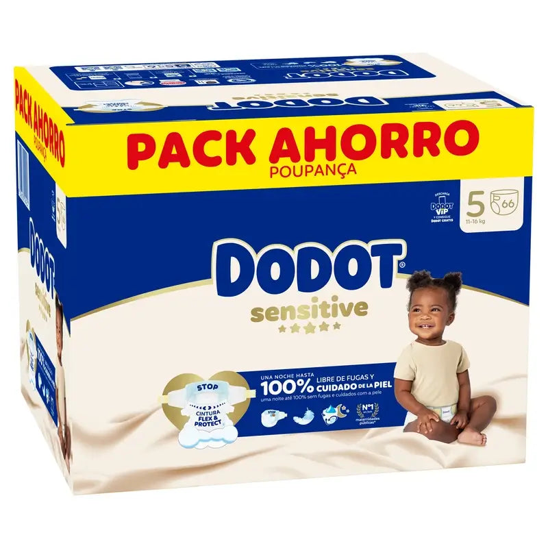 Dodot Sensitive, koko 5, 66 vaippaa