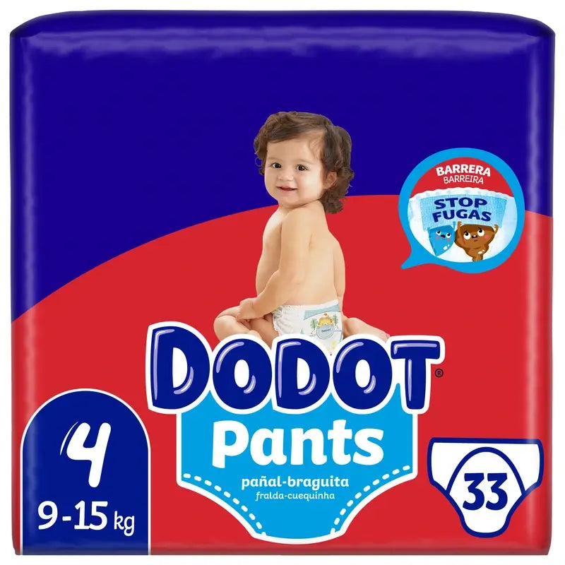 Dodot Pants -vaipat, koko 4 (9–15 kg), 33 kpl