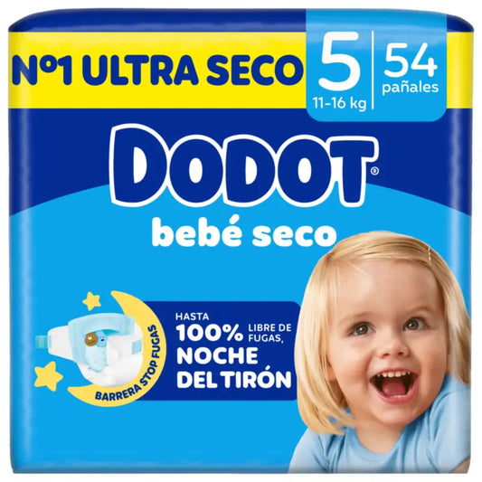 Dodot Bebé Seco, koko 5 (11–16 kg), 54 vaippaa