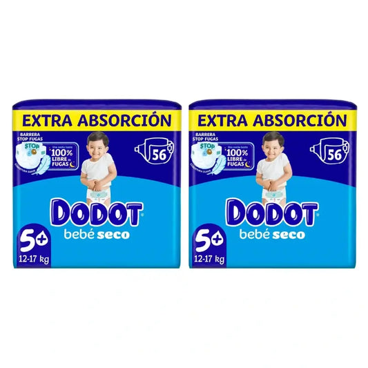 Dodot Baby Dry Baby Size 5 Extra Jumbo, 2x56 Nappies