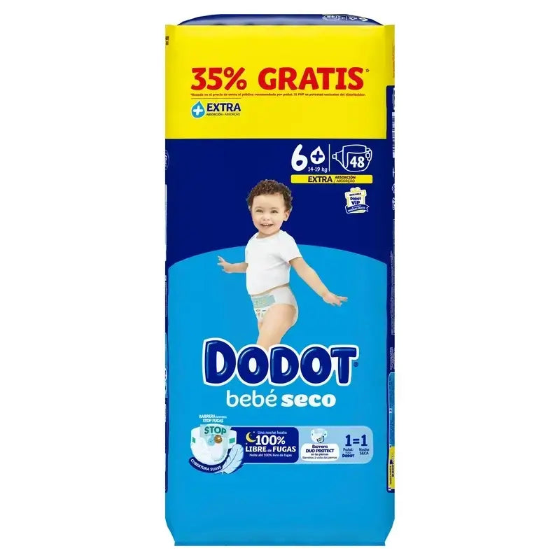 Dodot Bebé Seco, koko 6+ (+14 kg), 2 x 48 vaippaa