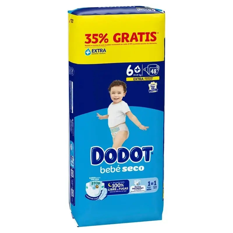 Dodot Bebé Seco, koko 6+ (+14 kg), 2 x 48 vaippaa